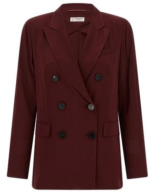 Alberto Biani Double-Breasted Blazer - Paars
