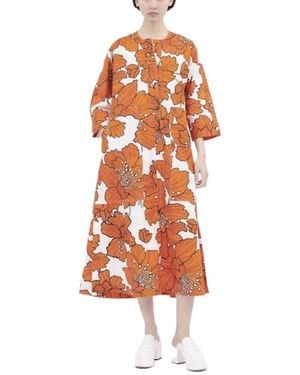ODEEH Sommerliches Midikleid - Orange