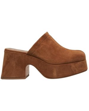 CURIOSITÉ Heeled Mules - Marrone