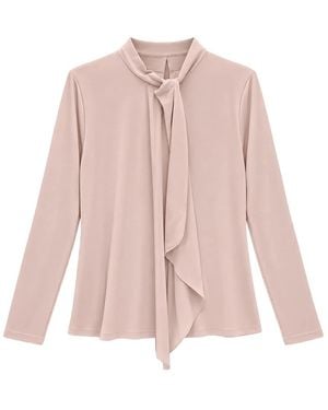 Seventy Elegante Blouse Met Sjaal - Roze