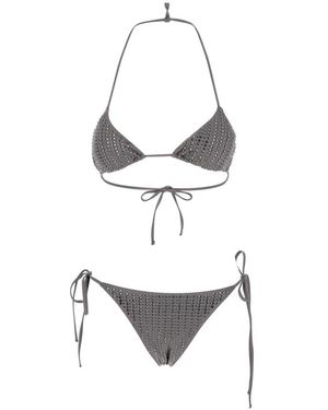 VENUJA Badmode ,Grijs ,Triangle And Slip Set - Wit