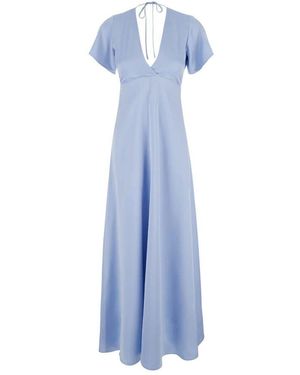 Plain Units Kurzarm langkleid - Blau