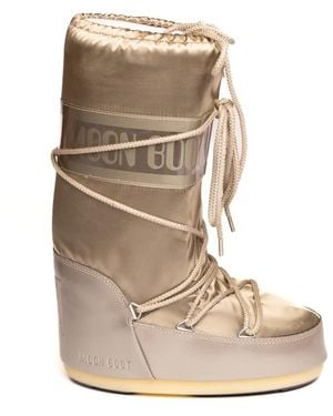 Moon Boot Schoenen ,Bruin ,Leer Icon Glance Boot - Naturel