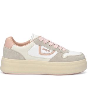 Blauer Sneakers - Blanc