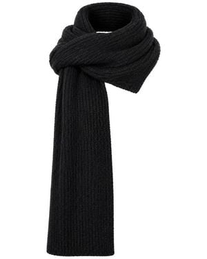 Low Classic Accessoires ,Zwart ,Wol Fuzzy-Knit Ribbed Sjaal