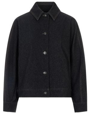 Max Mara Jassen ,Blauw ,Denim Denim Jassen - Zwart