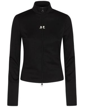 Courreges Biker Tracksuit Interlock Jas - Zwart