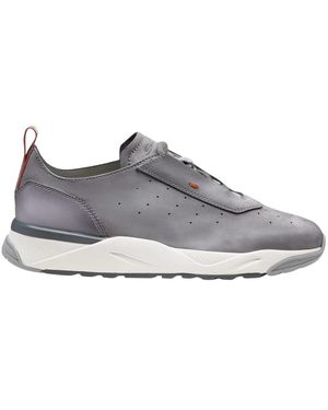 Santoni Schoenen ,Grijs ,Leer New Leas 5 Sneaker