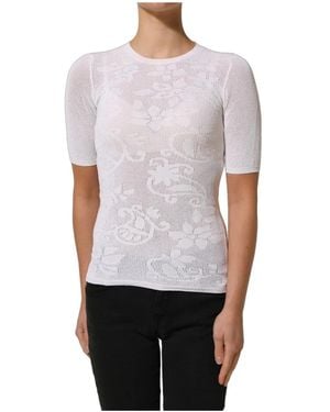 Alpha Studio Round-Neck Knitwear - Bianco