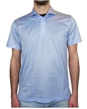 Loro Piana Italienisches Strick-Poloshirt Aus Baumwolle - Blau
