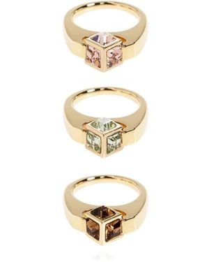 Jimmy Choo Cube Triple Ring - Mettallic