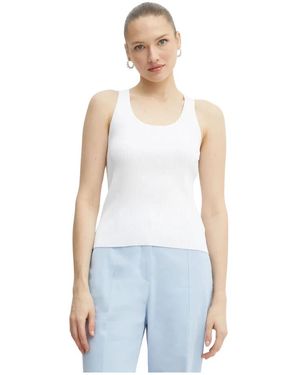 Michael Kors Geripptes Rundhals-Tanktop - Weiß