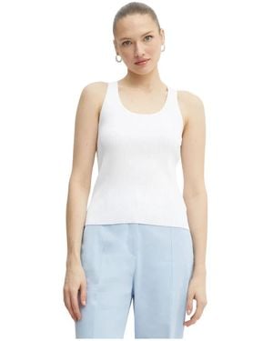 Michael Kors Tops ,Wit ,Polyester Ribbed Scoop-Neck Tank Top
