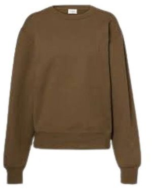 Saint Laurent Hoodies & Sweatvesten ,Bruin ,Katoen Crewneck Sweatshirt - Groen