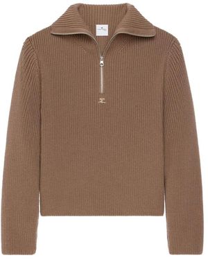 Courreges V-Neck Knitwear - Brown