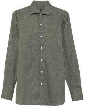 Finamore 1925 Overhemden ,Groen ,Katoen Tokyo Simone Shirt