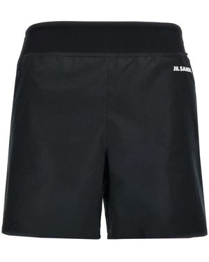 Jil Sander Zwarte Zwemshorts Met Logodetail