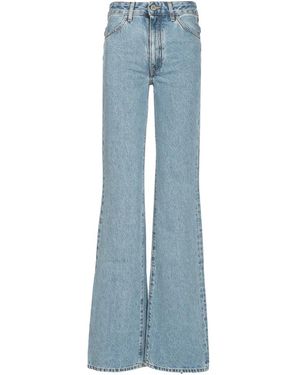 The Attico Washed Denim Lange Broek - Blauw