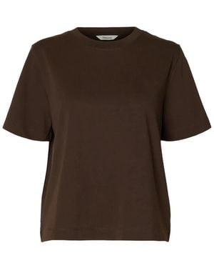 SELECTED Essential Ss Boxy Tee - Bruin