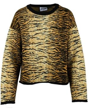 Moschino Truien & Vesten ,Veelkleurig ,Wol Maglioncino Girocollo - Groen