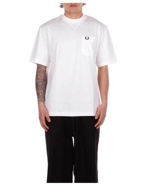 Fred Perry Pocket Detail T-Shirt - Weiß