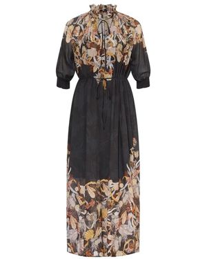 Riani Kleedjes ,Veelkleurig ,Katoen Underwater Print Maxi Jurk - Meerkleurig