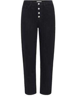 Ichi Cropped Jeans - Negro