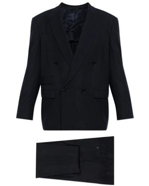 Giorgio Armani Kostuums ,Blauw ,Wol The Wool Suit - Zwart