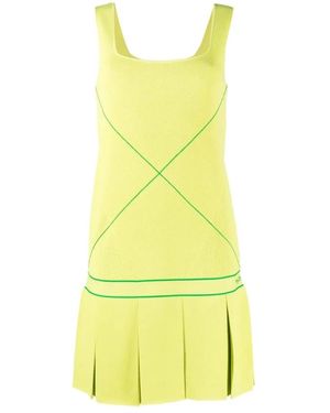 Bottega Veneta Sleeveless Drop-Waist Tennis Dress - Geel