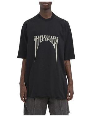 Rick Owens Tops ,Zwart ,T-Shirt Jumbo Ss