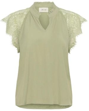 Cream Blouses - Green