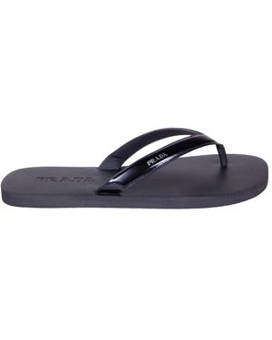 Prada Schoenen ,Zwart ,Leer Leren Flip-Flops - Blauw