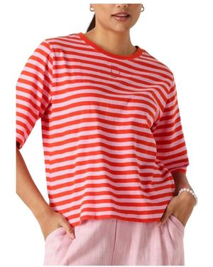 Pom Tshirt Stripe - Rot