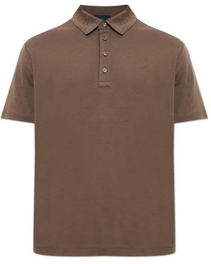 Paul & Shark Tops ,Bruin ,Katoen Poloshirt Met Korte Mouwen