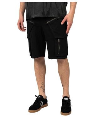 LA HAINE INSIDE US Shorts Mit Reißverschluss Und Elastischem Bund - Schwarz
