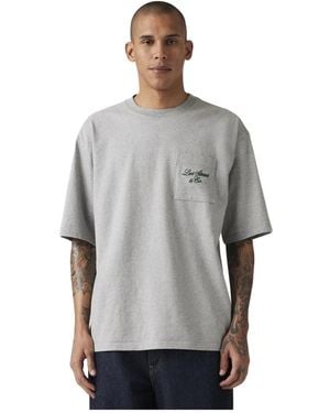 Levi's Tops ,Grijs ,Katoen Half Sleeve Gr Pckt T