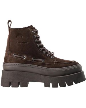 COPENHAGEN Lace-Up Boots - Marron