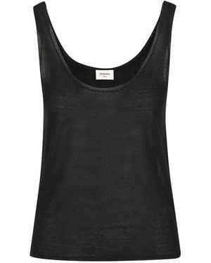 Saint Laurent Lurex Strick-Top - Schwarz