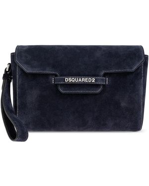 DSquared² Twin Suede Clutch Bag - Blau