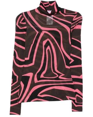 PUCCI Iride Print Top Met Hoge Hals - Rood