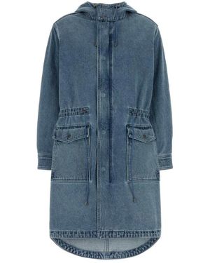 Michael Kors Hooded Denim Parka - Blau