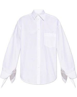 Balenciaga Overhemden ,Wit ,Katoen Shirt Met Logo