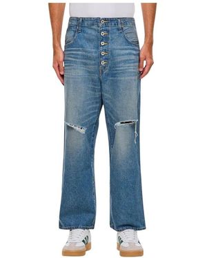 Junya Watanabe Zerrissene Blaue Jeans