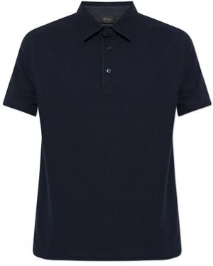 Brioni Tops ,Blauw ,Katoen Polo Shirt Van Katoen