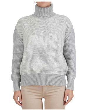 Kiton Strukturierter Kaschmir-Rollkragenpullover - Grau