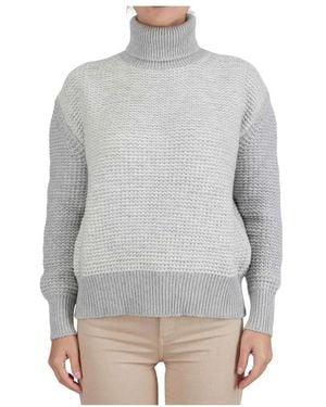 Kiton Textured Cashmere Turtleneck Sweater - Grijs