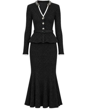 Self-Portrait Midi Dresses - Nero