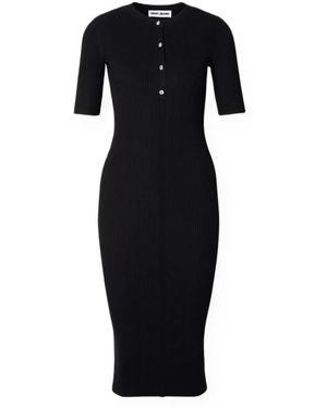 DKNY Button Rib Dress - Schwarz