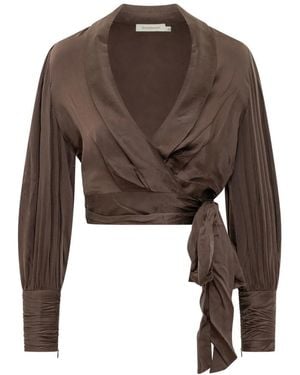 Zimmermann Cropped Wickeloberteil - Braun
