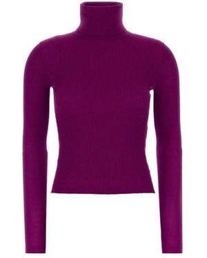 Saint Laurent Truien & Vesten ,Paars ,Wol Tricot De Corps Col